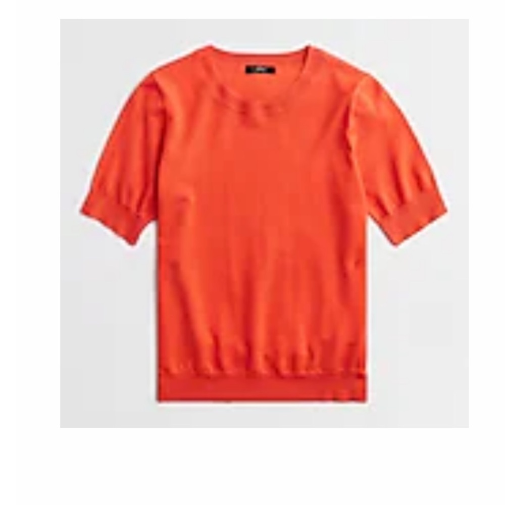 J Crew Short-sleeve silk-blend crewneck sweater, Size XL